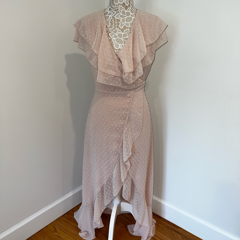 Denny Rose Wrap Pink Maxi Dress